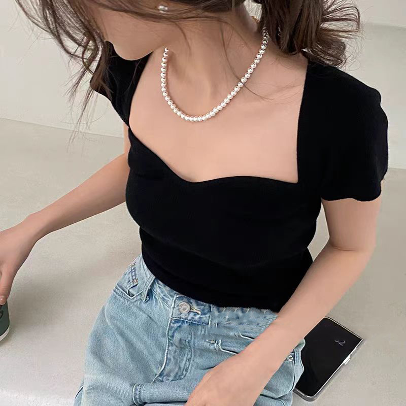 Swarovski Pearl Necklace for Women, Sweet Clavicle Chain, New High-Luster Pearl Neck Chain for Women