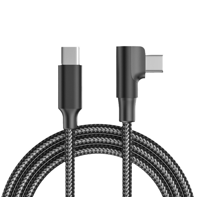 C to C Right Angle 60W Phone Fast Charging Data Cable 3M C-C for iPhone 15 Samsung Huawei Xiaomi
