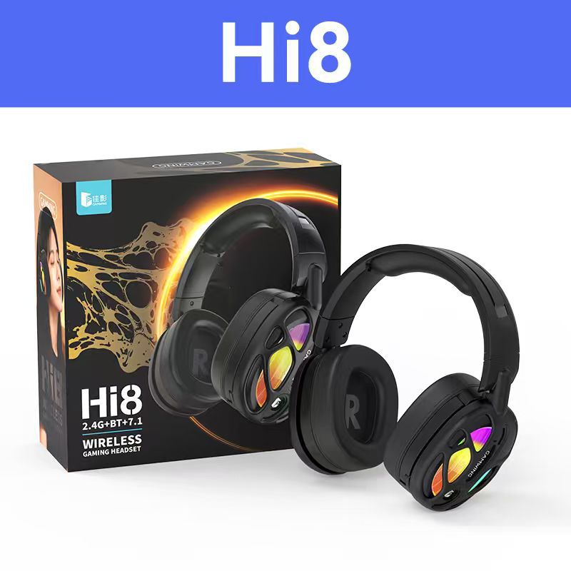 Jiaying Hi8 Over-Ear Headphones Sound Positioning Game E-Sports Four-Mode Bluetooth PC with Mic Wireless Delta