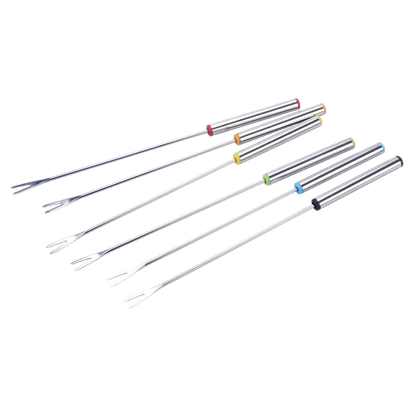24CM Stainless Steel Dessert Fork Cheese Chocolate Fondue Fork Fruit Fork Dessert Cake Fork