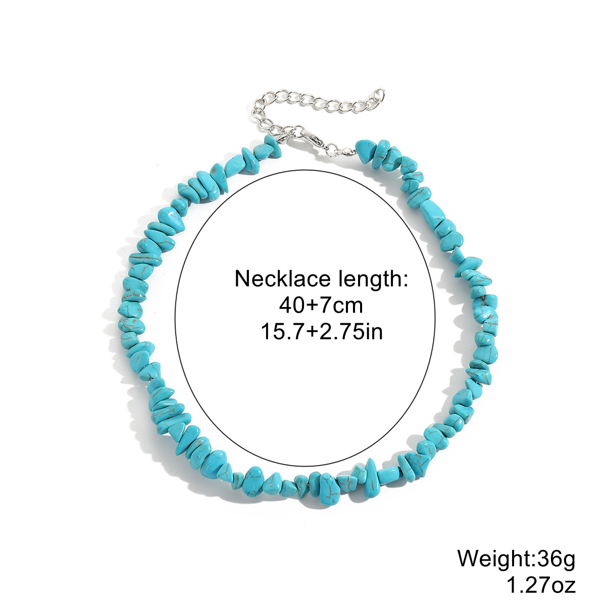 Dopamine colorful gravel necklace handmade bead Bohemian style natural stone necklace
