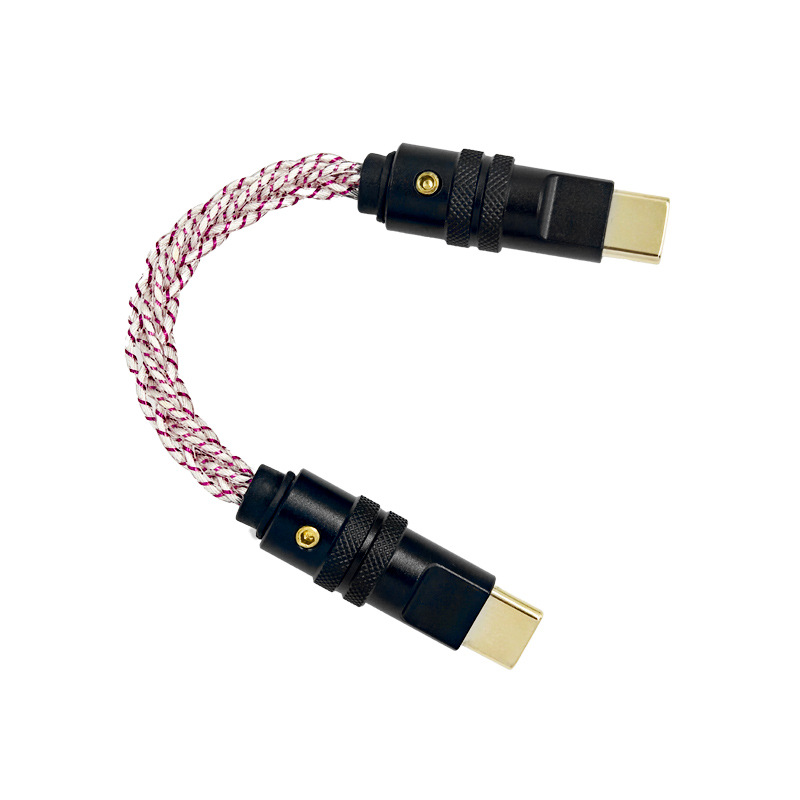 Earphone Type-C to Type-C audio adapter cable small tail OTG cable single crystal copper connection cable pure silver cable