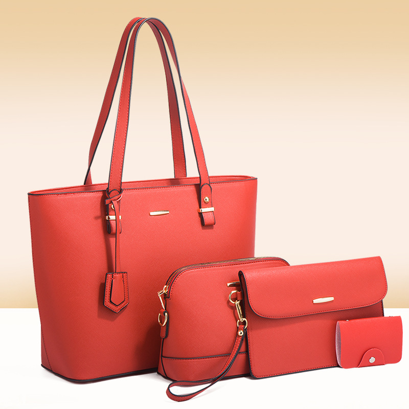 2026 new large capacity four-piece handbag, simple mother-child bag, shoulder crossbody bag for women