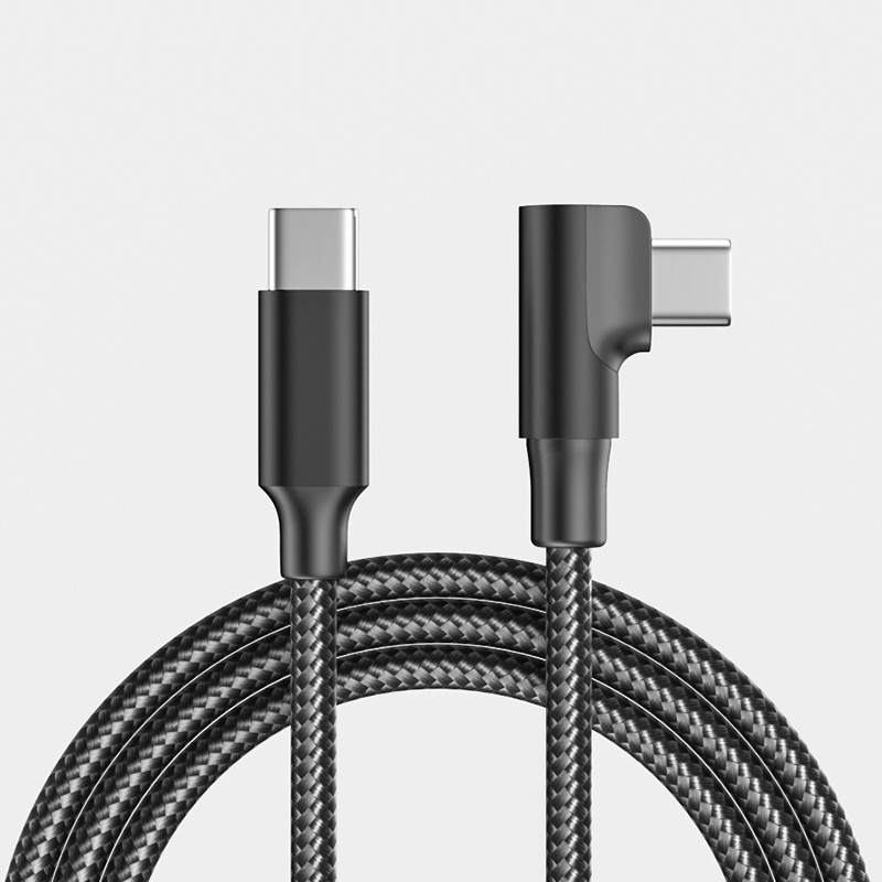 C to C Right Angle 60W Phone Fast Charging Data Cable 3M C-C for iPhone 15 Samsung Huawei Xiaomi