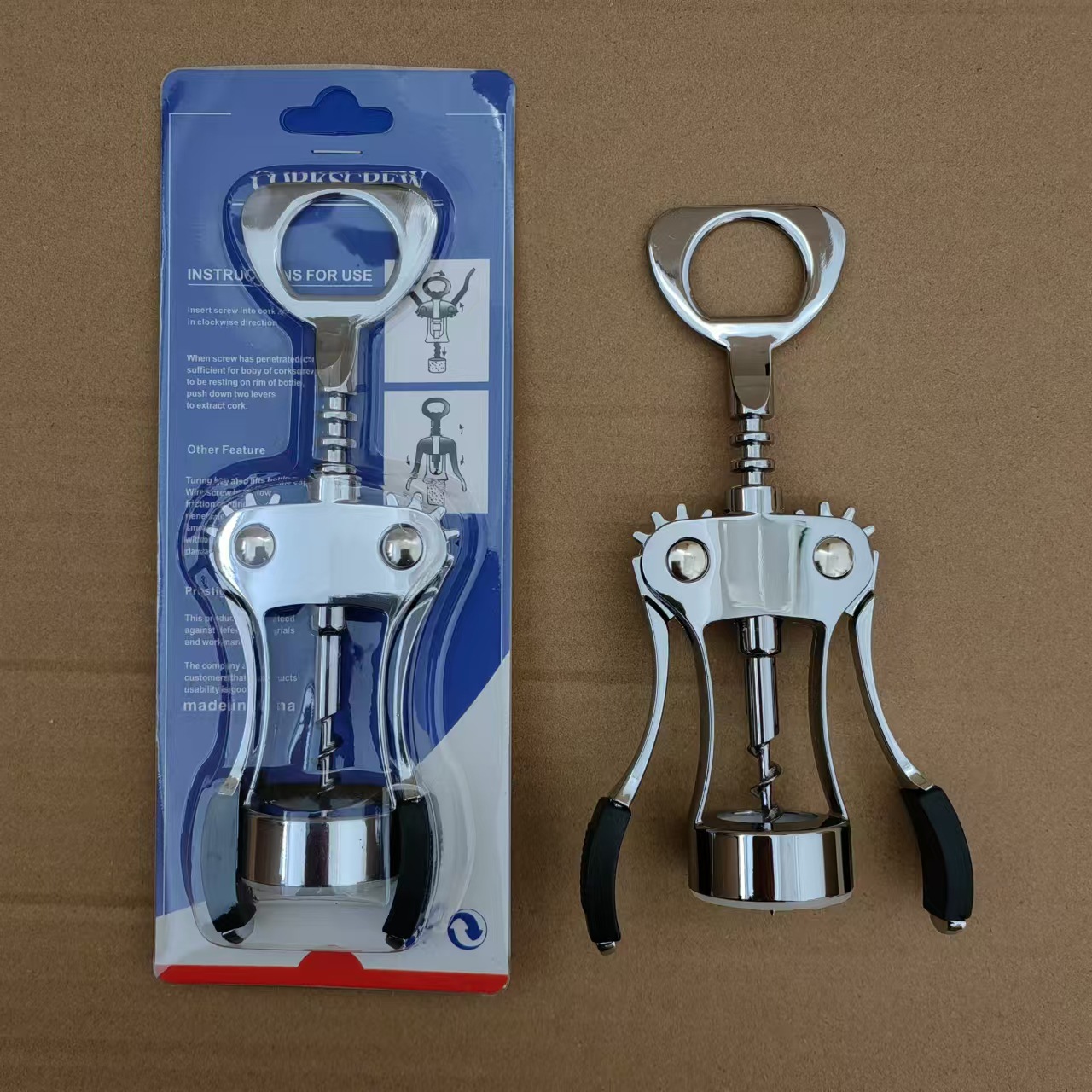 Red Wine Opener Stainless Steel Drill Zinc Alloy Wine European Style Wine Opener Simple Wing Type Butterfly