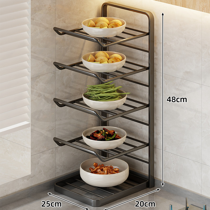 Large Capacity Multi-functional Kitchen Shelving Rack for Countertop, Bowl and Dish Storage, Wall-mounted, Microwave Cleaner