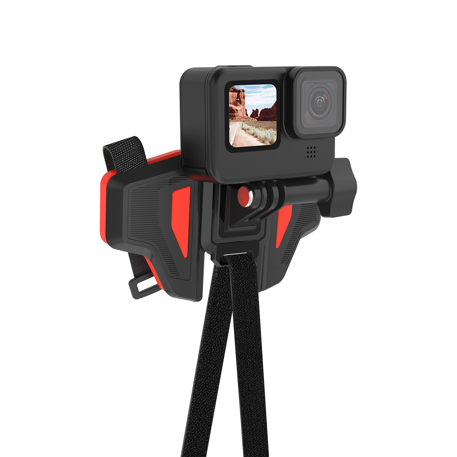 TELESIN Motorcycle Helmet Chin Strap Mount Moth Shape for GoPro13 DJI 5 Pro