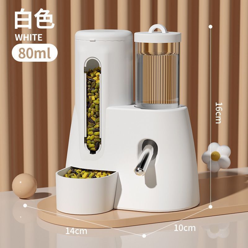 Hamster Automatic Water Feeder, Syrian Hamster Water Bottle and Food Bowl 2-in-1, Anti-Tip, Hamster Pet Supplies