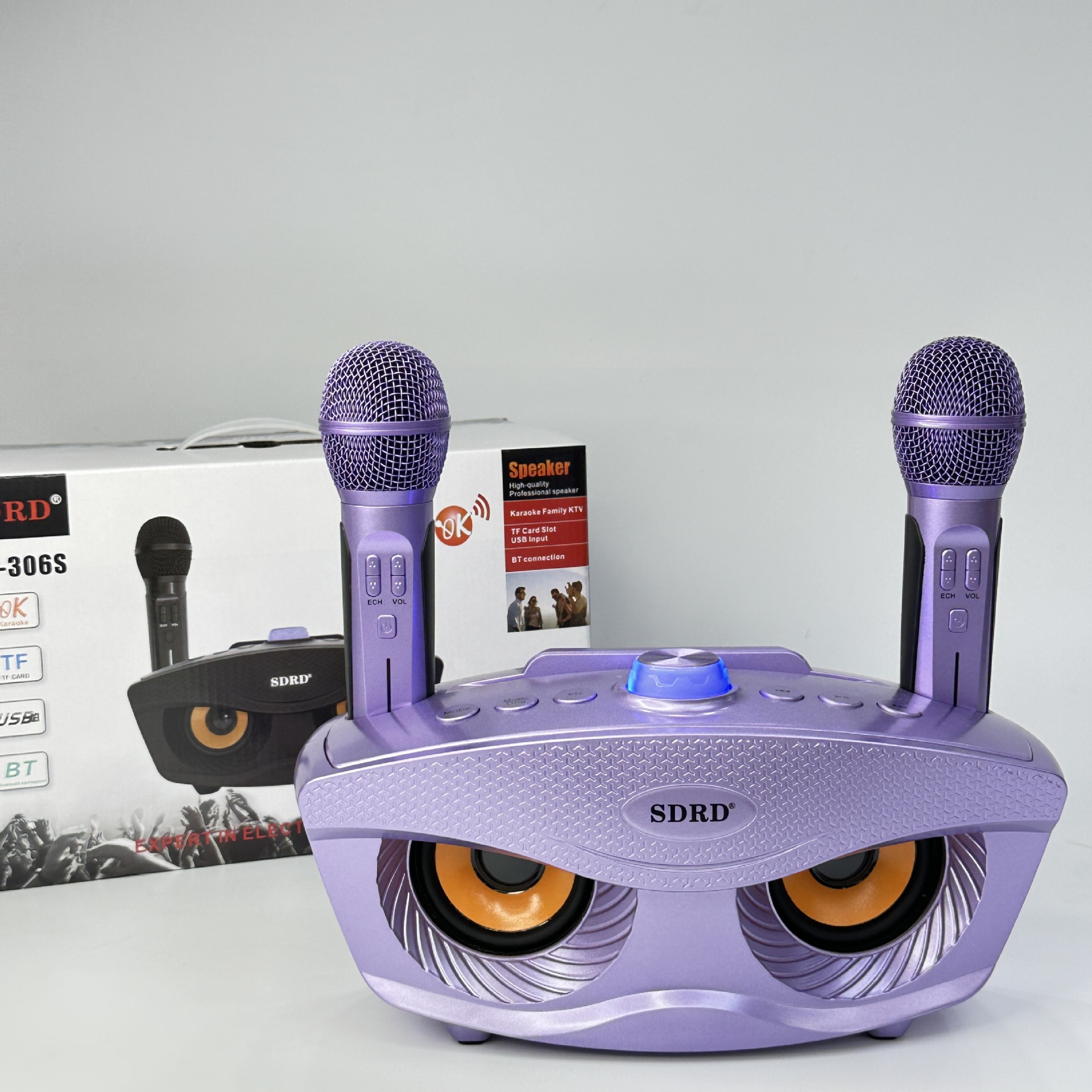 Owl SD-306S Outdoor Portable K-Song Bluetooth Speaker Wireless Microphone Home Children Singing