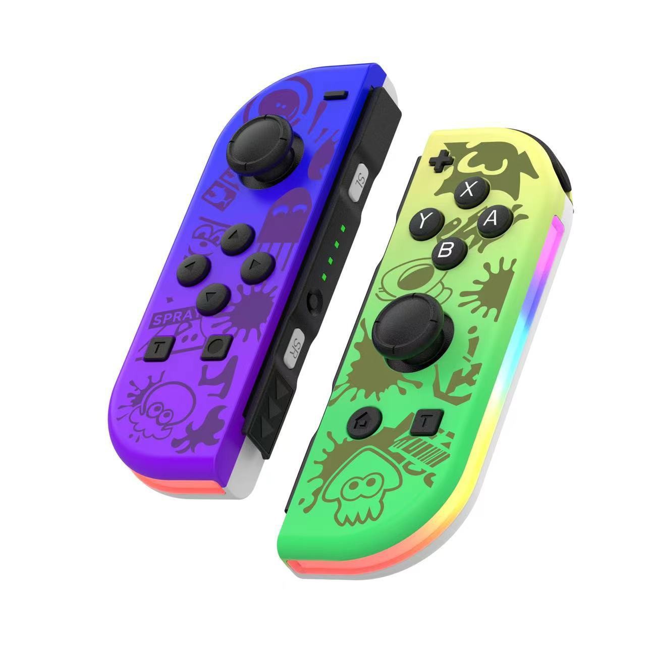 New Switch Bluetooth Controller with Remote Wake-up with Wrist Strap Joy-Con Wireless Controller RGB Colorful Lights