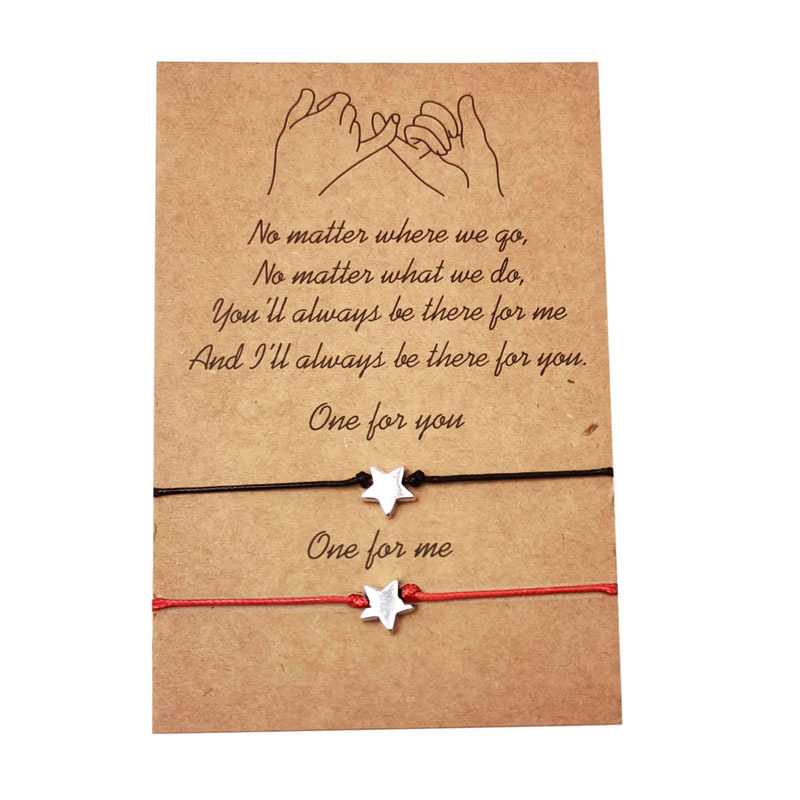 Heart-shaped tree of life wax thread handmade woven couple friendship card bracelet bracelet