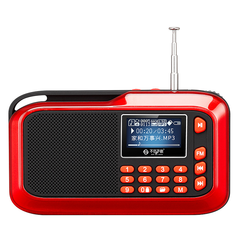 Bubujian LV390+ Portable Speaker Mini Plug-in Speaker Radio for Elderly Lyrics External Speaker