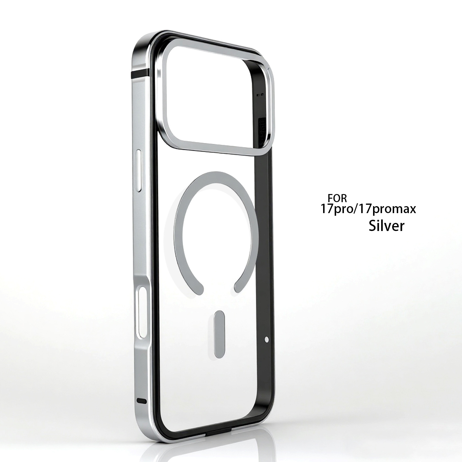 Magnetic Phone Case for iPhone 17 Pro Max Transparent Case with Metal Frame Anti-drop