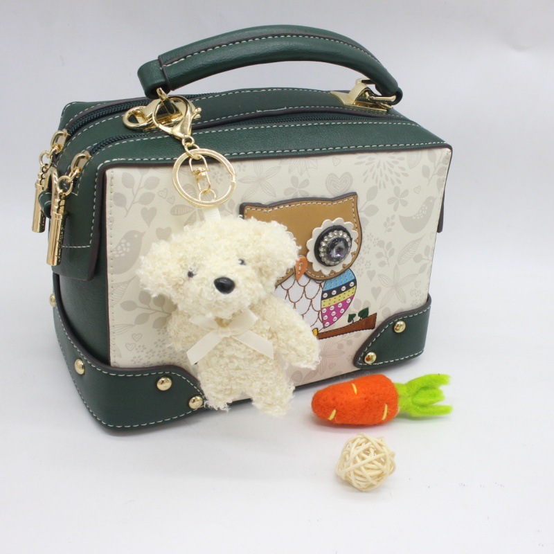 Cartoon Cute Curly Velvet Bow Tie Bear Plush Keychain Bag Charm Clothes Shoes Decoration Throw Doll
