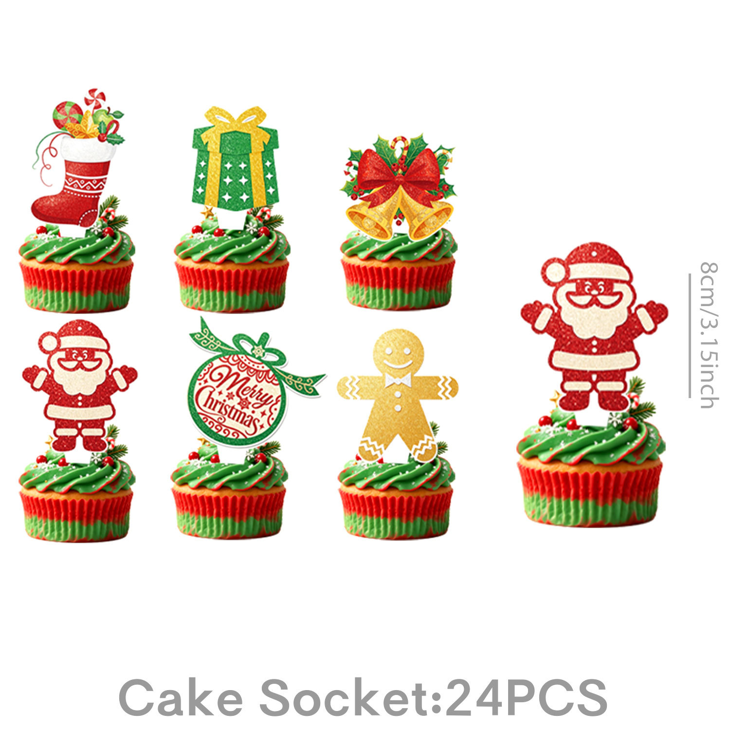 New Red Green Christmas Theme Holiday Party Tableware Paper Plate Napkin Tablecloth Bunting Flag Cake Decoration