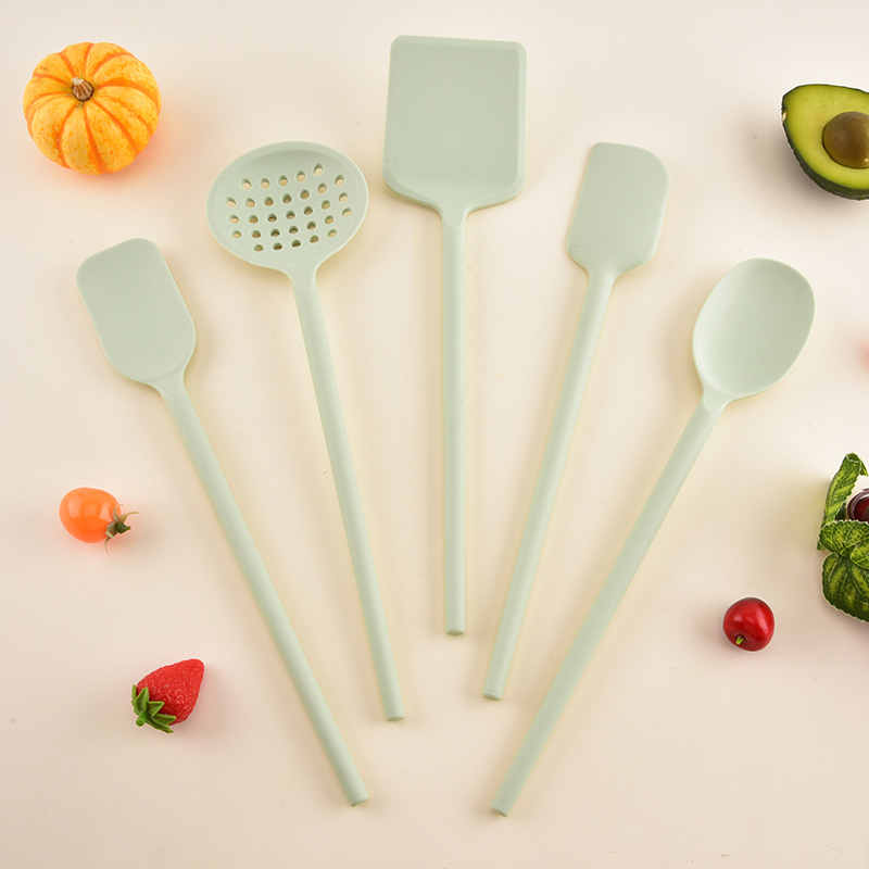 New kitchen silicone cookware set frying spatula soup spoon kitchen cooking spatula spoon 5-piece set
