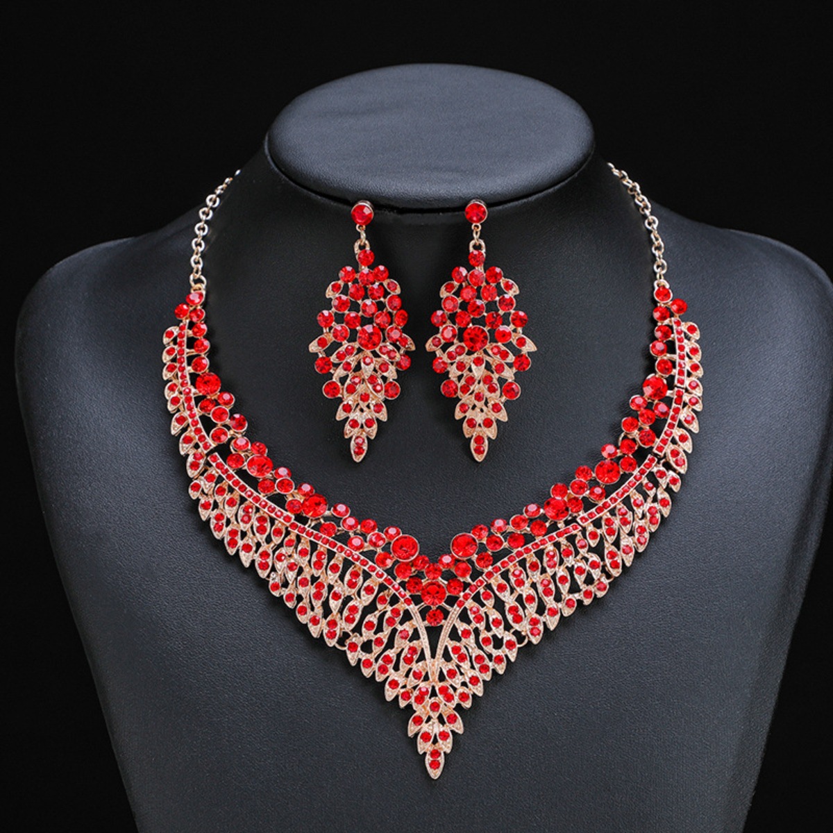 Jewelry Set Exaggerated Palace Style Bride Wedding Party Dress Gorgeous Accessories