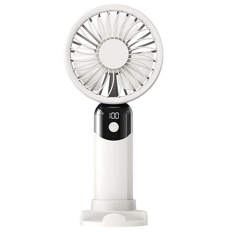 New 6-Speed Digital Display Strong Wind Desktop Silent Outdoor Handheld Fan Portable LOGO Gift
