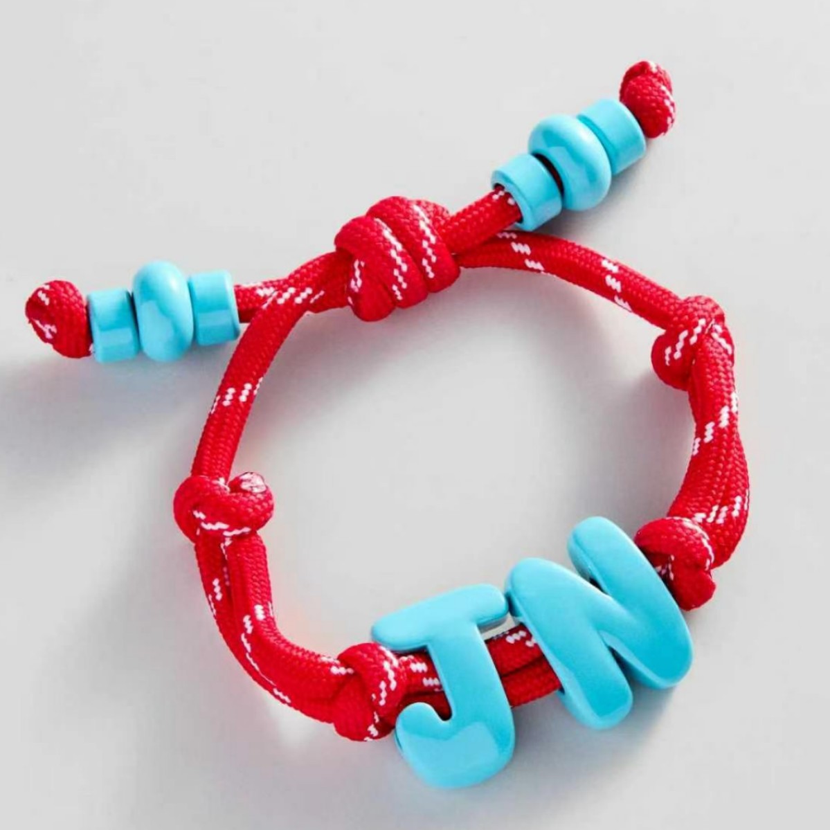 New Dopamine Woven Rope Bracelet Seven-Color Large Hole Smooth Letter Beads Women's Jewelry
