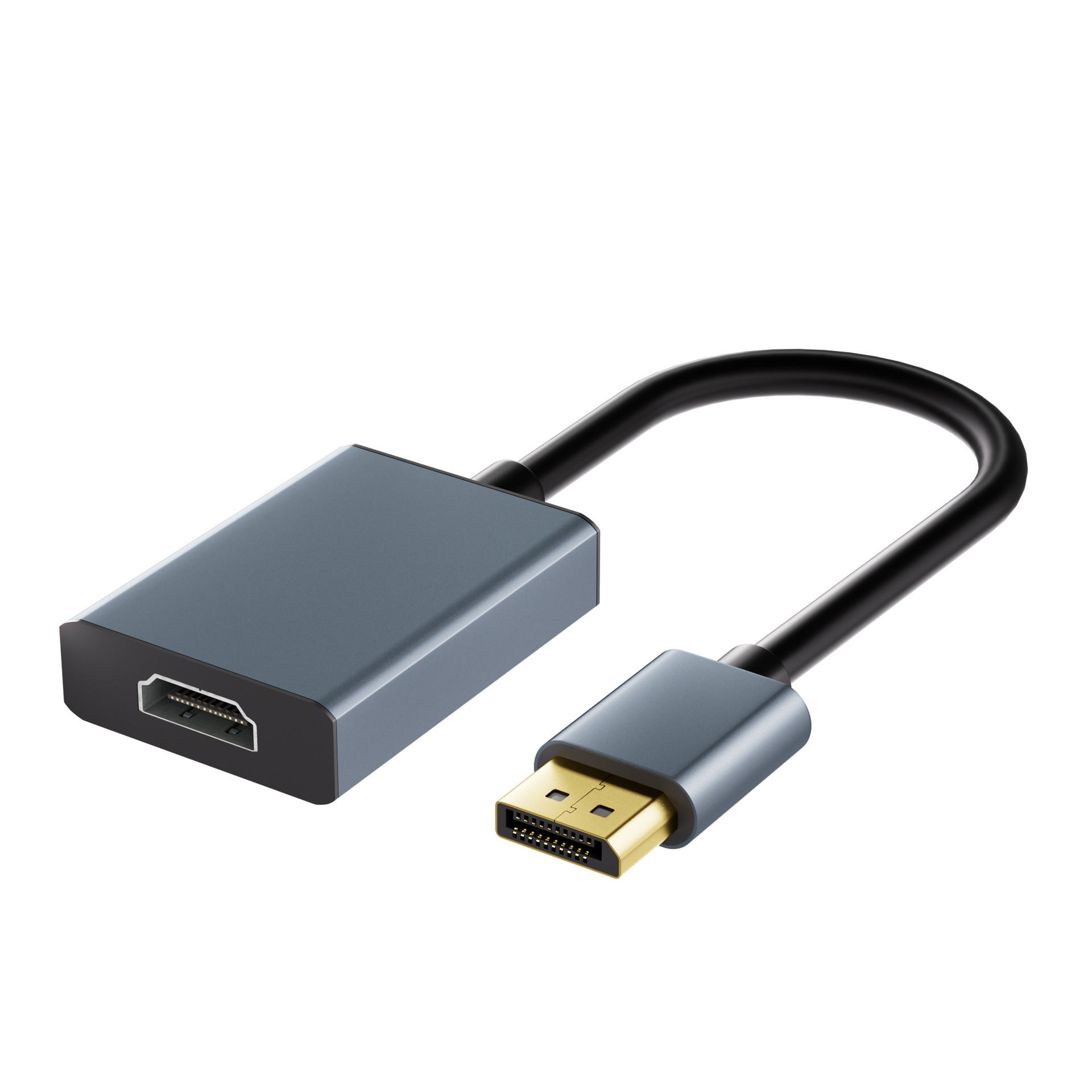 DP to HDMI female adapter cable aluminum shell computer screen projection HD 4k video conversion cable dp to hdmi adapter