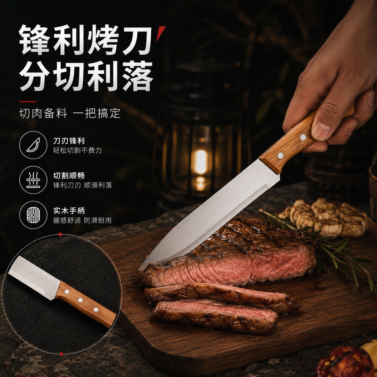 4-Piece BBQ Tool Set Combination Stainless Steel Food Tongs BBQ Meat Clips Outdoor Camping