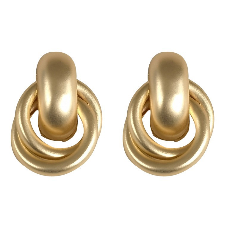 S925 silver needle matte series earrings ear studs simple new ear accessories