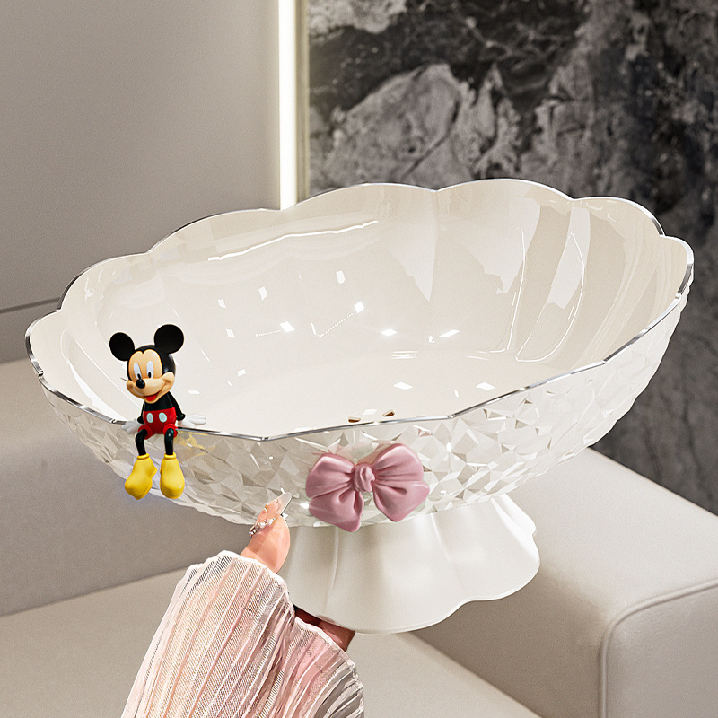Fruit plate living room coffee table snack plate dried fruit crystal fruit bowl snack plate drain plate