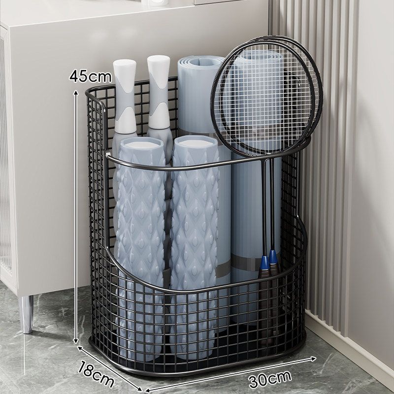 Cleaning Tool Storage Basket, Bathroom Storage Rack, Large Capacity Floor-standing Mop Broom Tool Storage