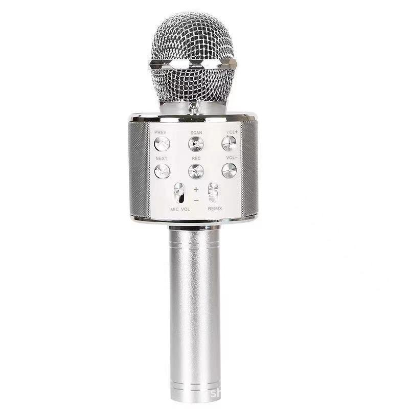 WS858 Phone K Song Treasure Karaoke Wireless Bluetooth Condenser Microphone Children's Song Microphone Speaker All-in-One