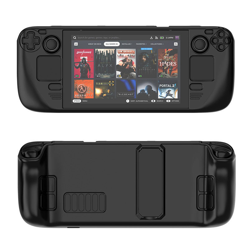 Steam Deck protective case, OLED handheld console integrated hard case, protective case with stand, full coverage heat dissipation accessories