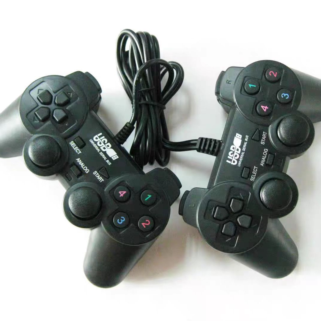 Computer gamepad USB dual-player wired PC computer vibration entry-level vibration