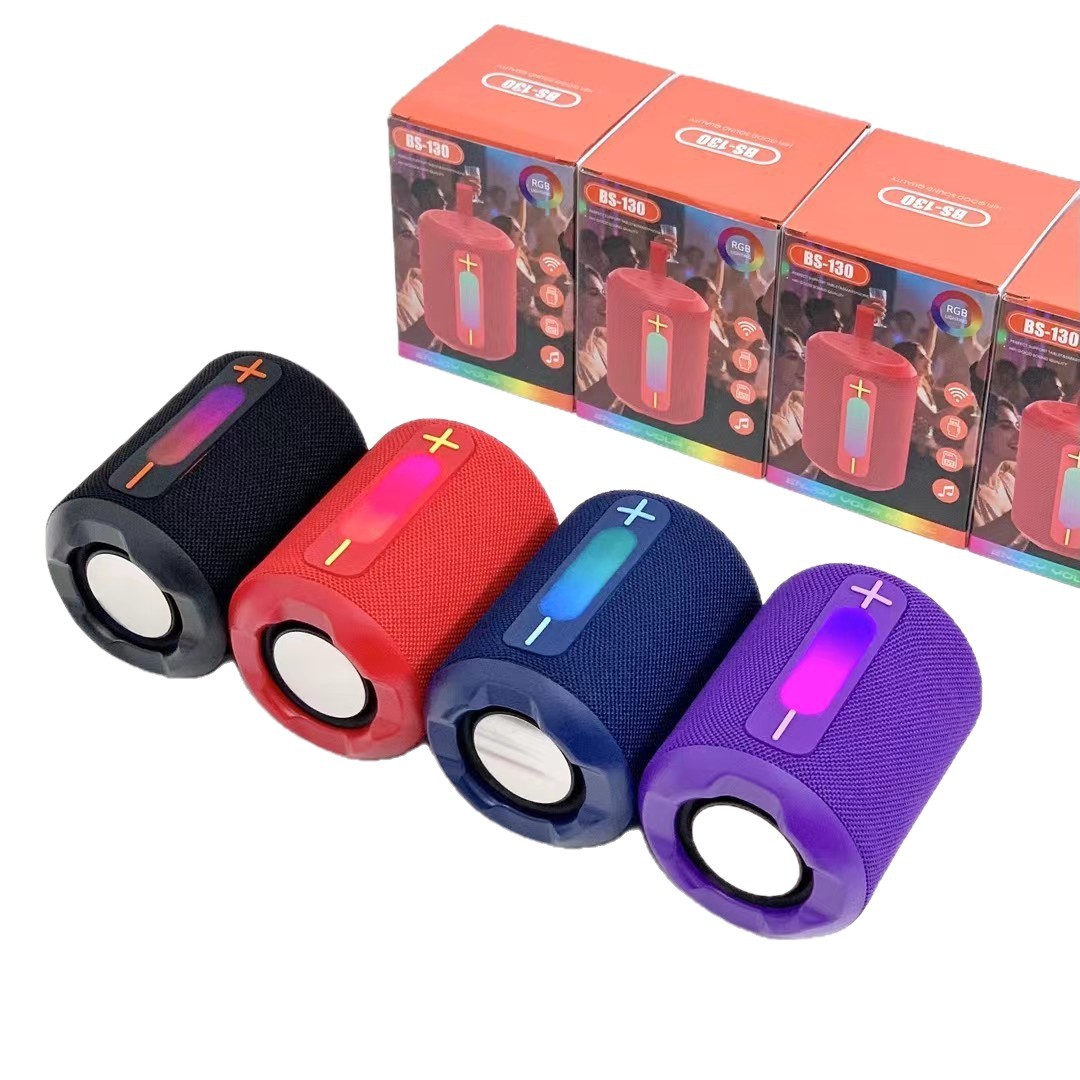 New product BS-130 portable RGB light wireless Bluetooth audio desktop mini portable card gift speaker