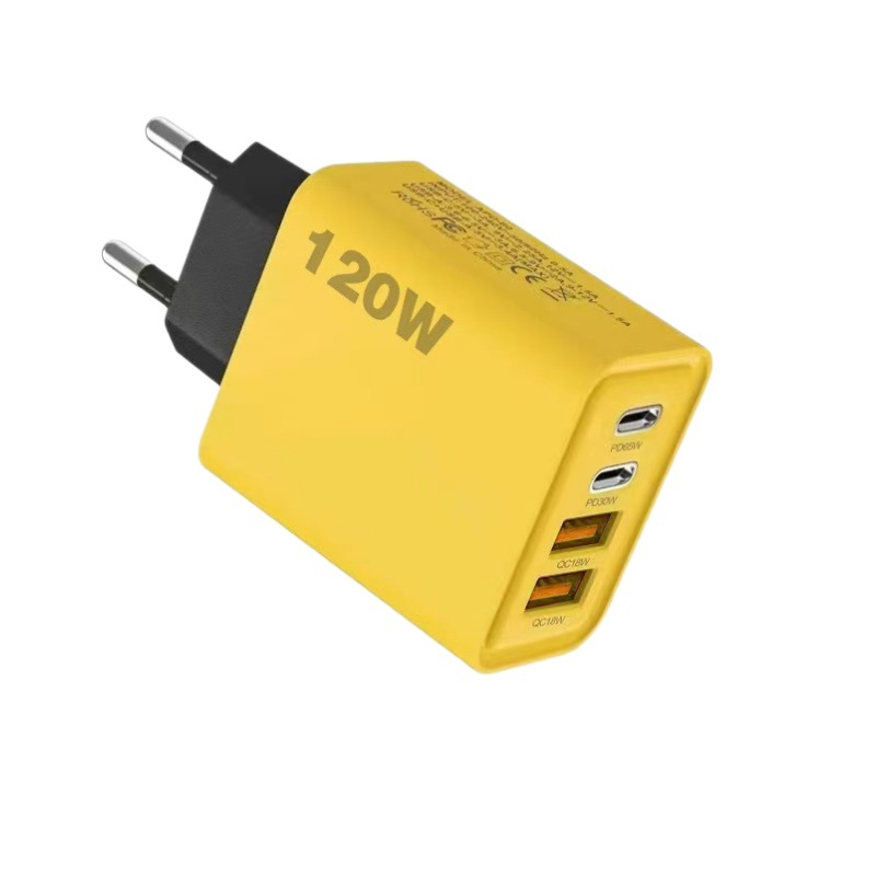 120W multi-port fast charger dual USB + dual type-C EU US standard phone charger