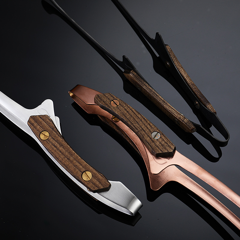 304 outdoor barbecue tongs stove tea camping grill steak tongs food tongs public tongs wooden handle original style