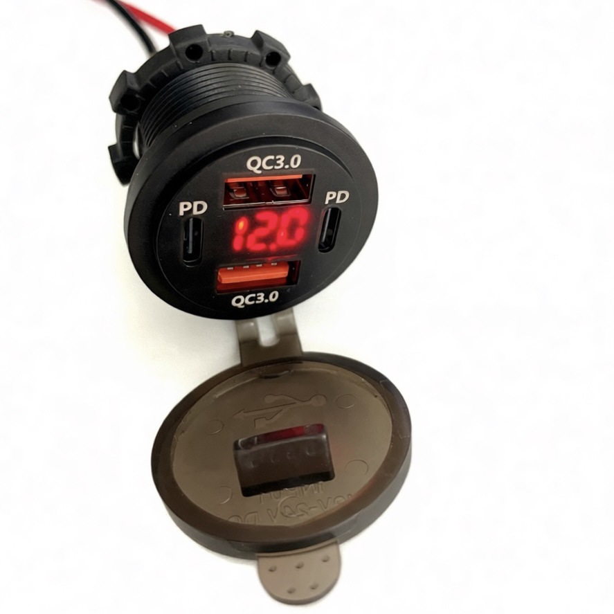 Custom Modified Car Charger Fast Charge Plug Motorcycle Car Charging Port Retrofit 12-24V Car Cigarette Lighter Head