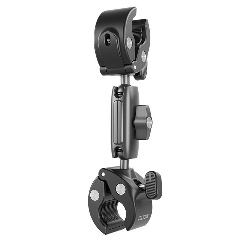 Taixun GoPro13 Double Head Crab Clamp Bike Mount Cycling Bracket 360 Vise Clamp for DJI Action6/5/4