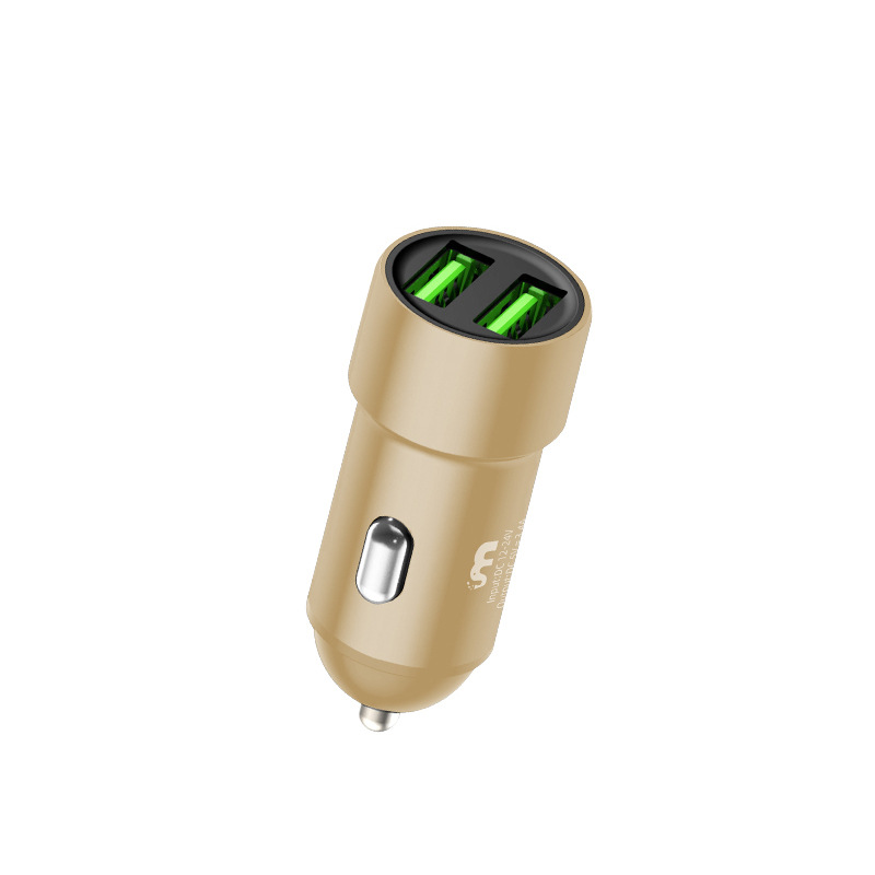 Baitong K5 Car Phone Charger 3.4A Fast Charging Dual Port USB Car Power Converter Metal Car Charger Head