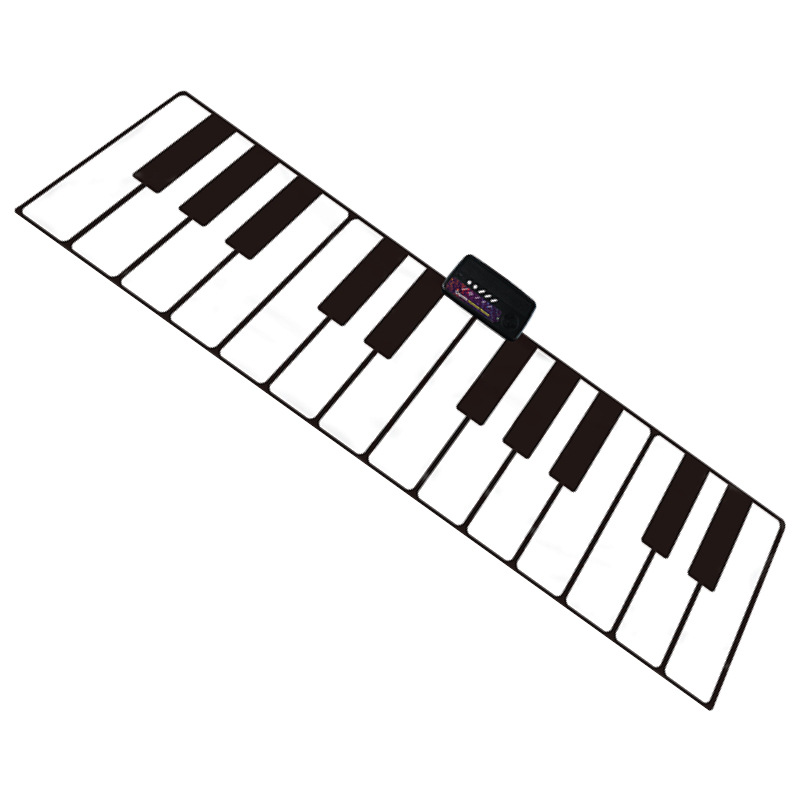 Children's Black and White 24-Key Electronic Keyboard Dance Mat Birthday Gift Family Game with Sound Music Mat