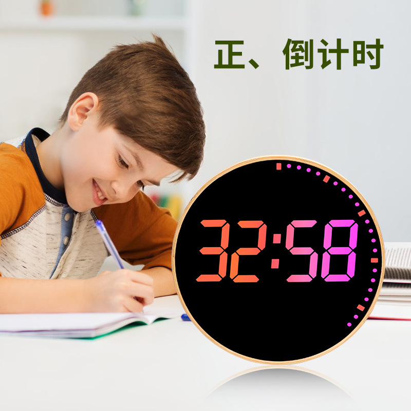 Study Room WiFi Wall Clock RGB Electronic Perpetual Calendar Wall Clock Bathroom Living Room Digital Clock APP Smart Control Alarm Clock