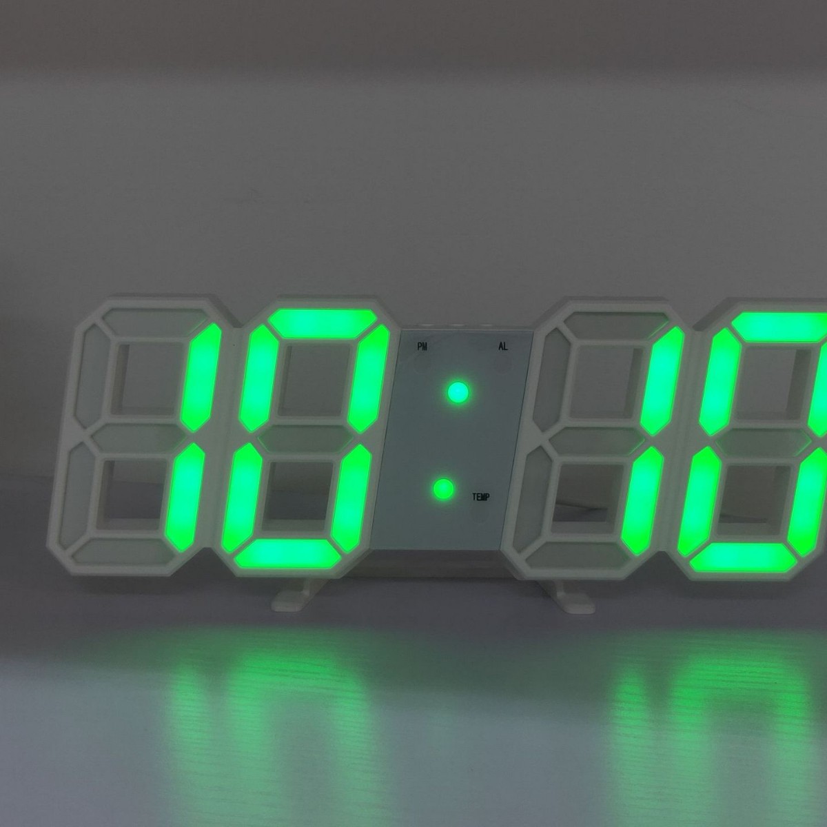 RGB colorful digital night-light alarm clock, living room LED 3D wall clock, desktop silent colorful electronic clock