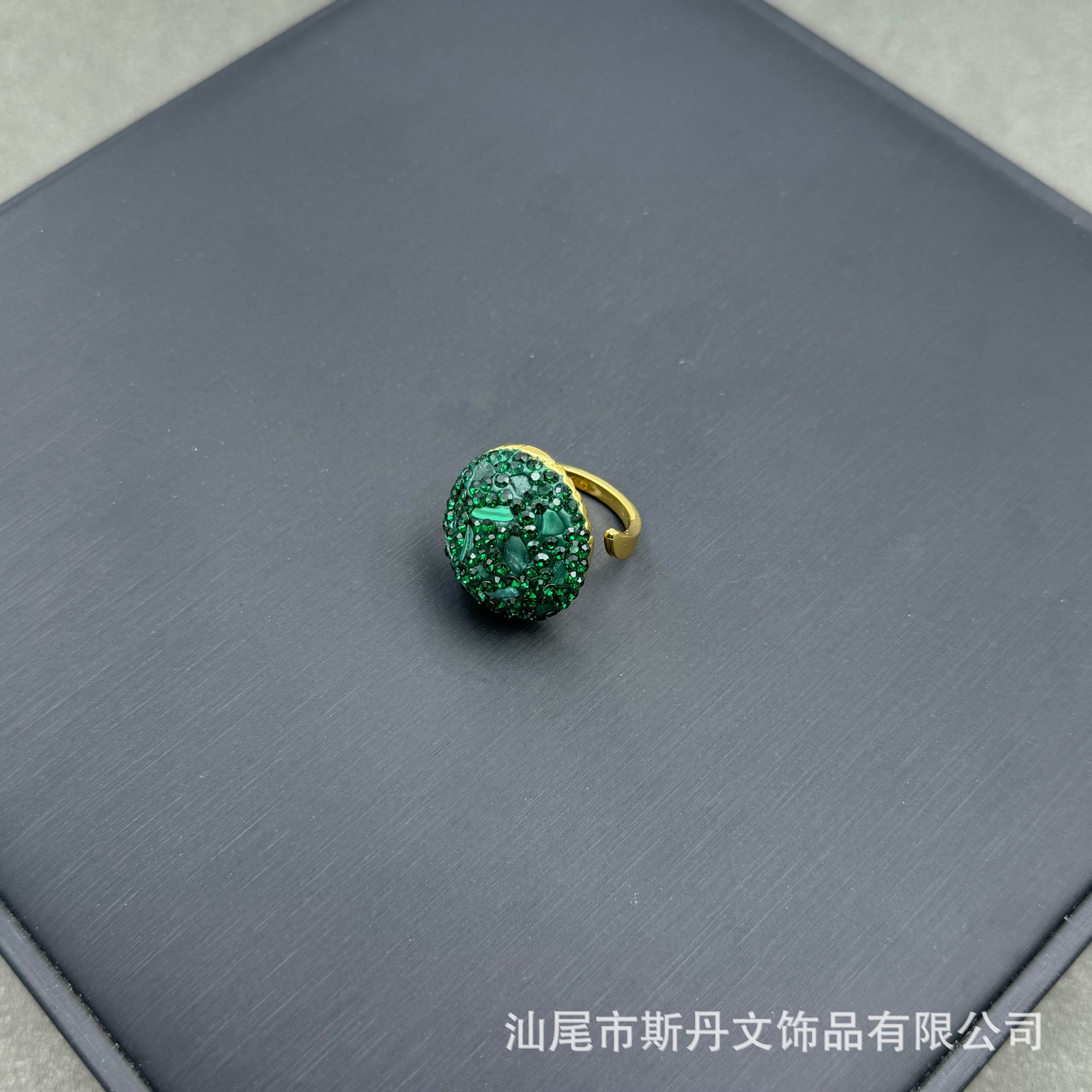 New Natural Tourmaline Raw Stone Ring Niche Lapis Lazuli Handcrafted Inlay Ring