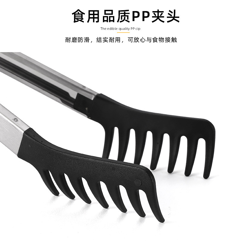 European Nylon Heat-Proof BBQ Tongs Cooking Clips Spatula Noodle Pasta Tongs Bread Baking Salad Food Clips