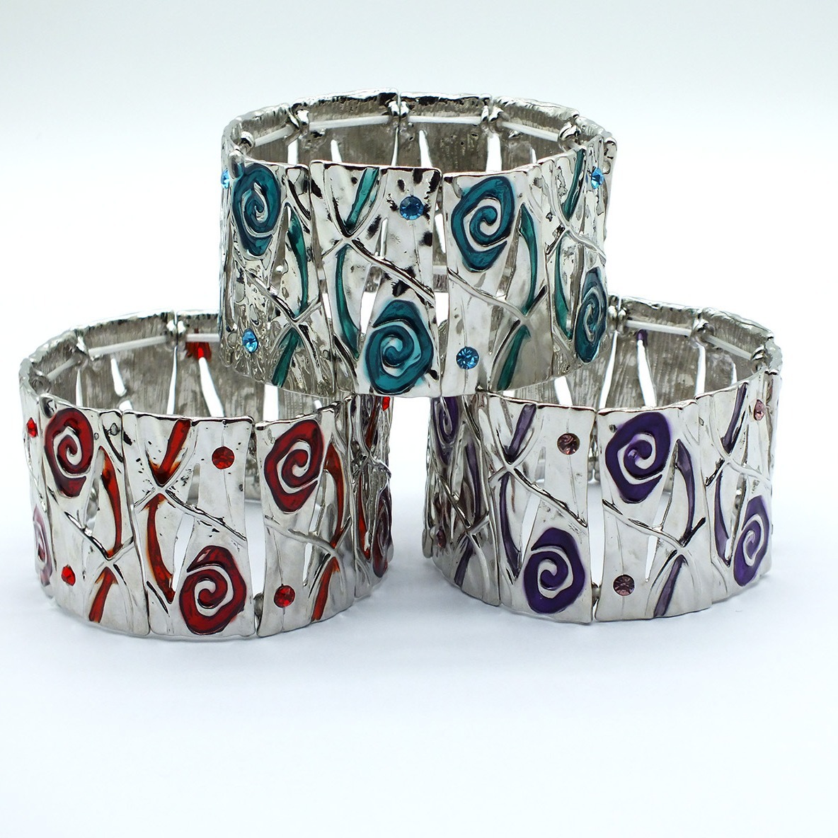 B618 Accessories Mixed Batch Oil Drop Bracelet Geometric Enamel Color Elastic Bracelet