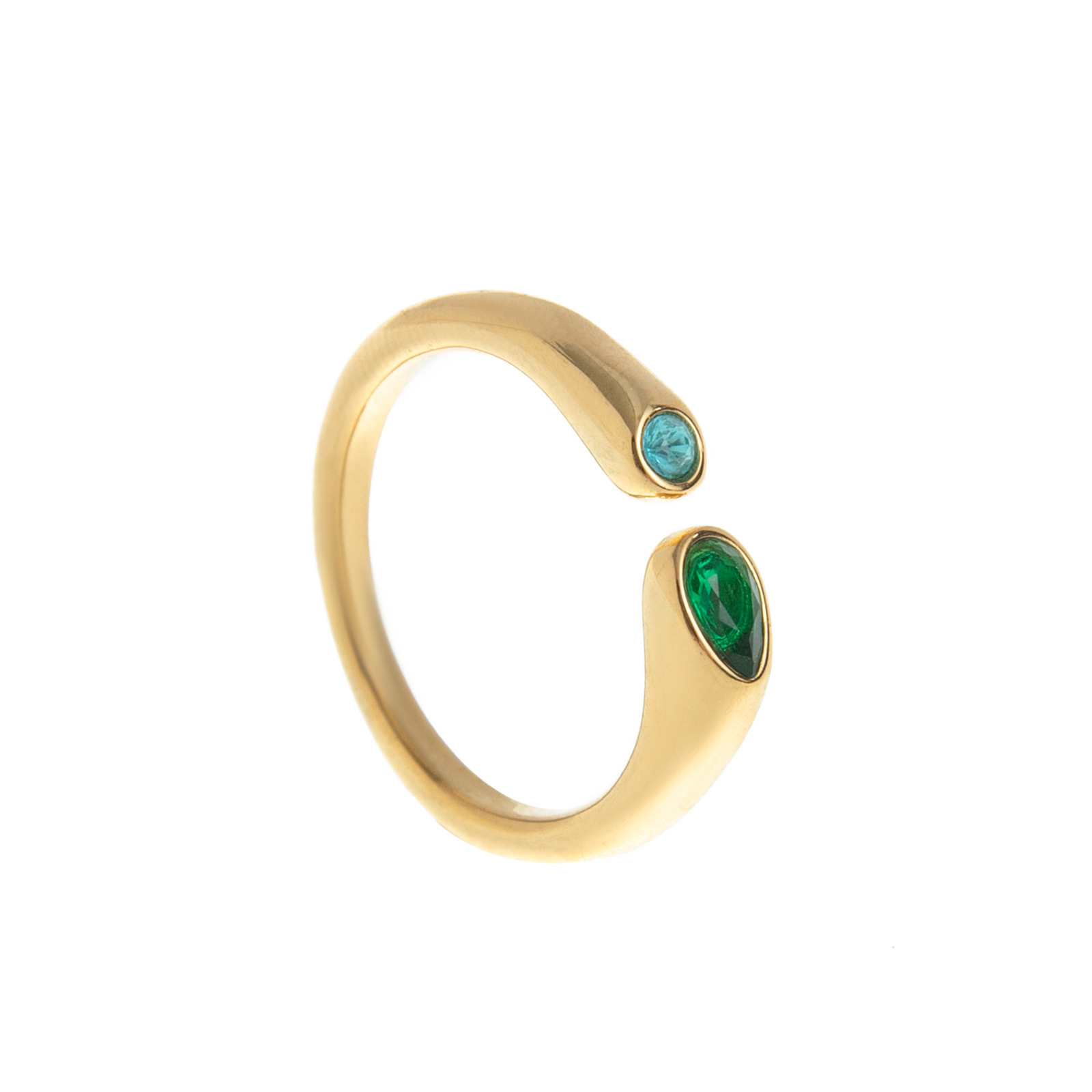 Stainless steel December birthstone ring 12-month birthstone ring vacuum electroplated 18k real gold