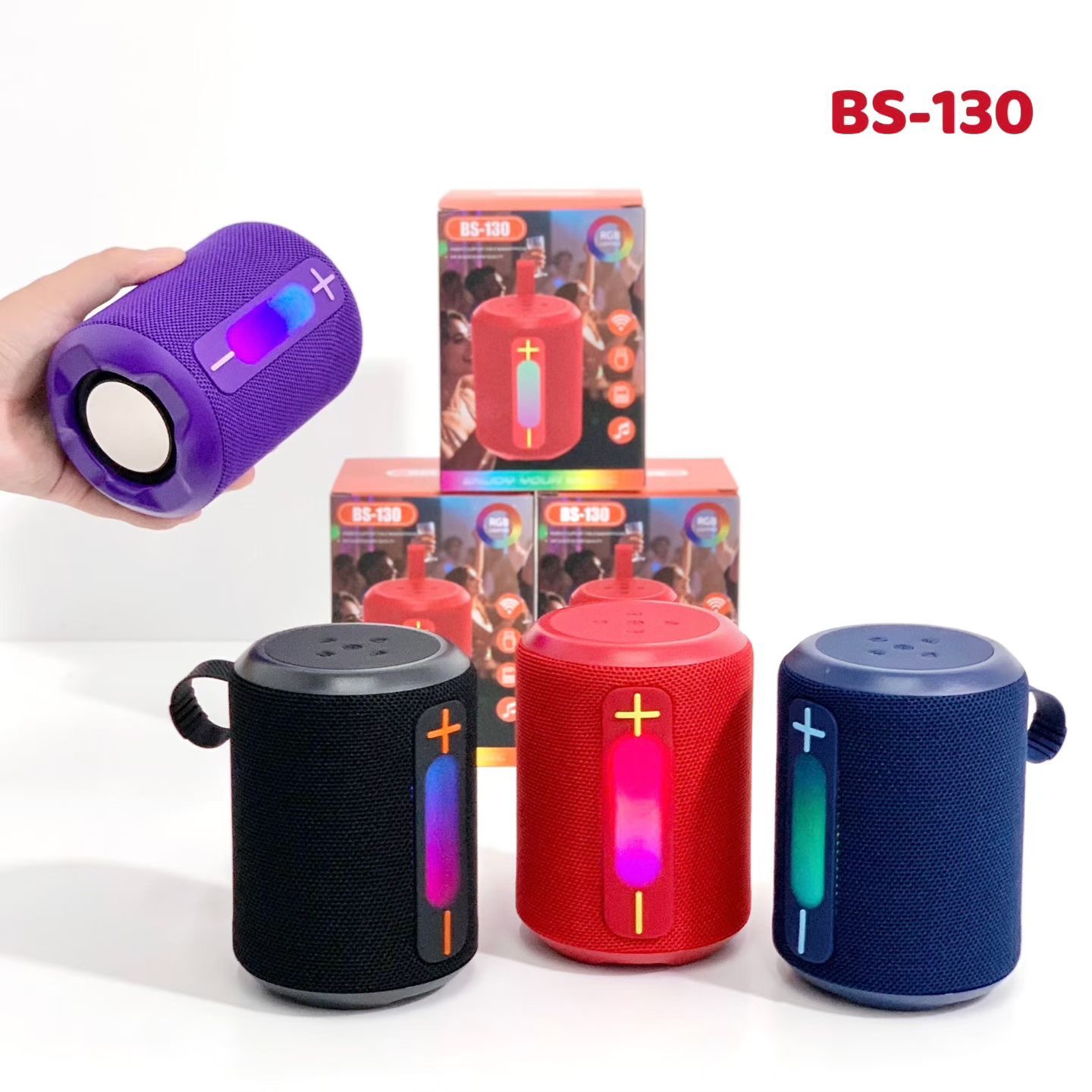 New product BS-130 portable RGB light wireless Bluetooth audio desktop mini portable card gift speaker
