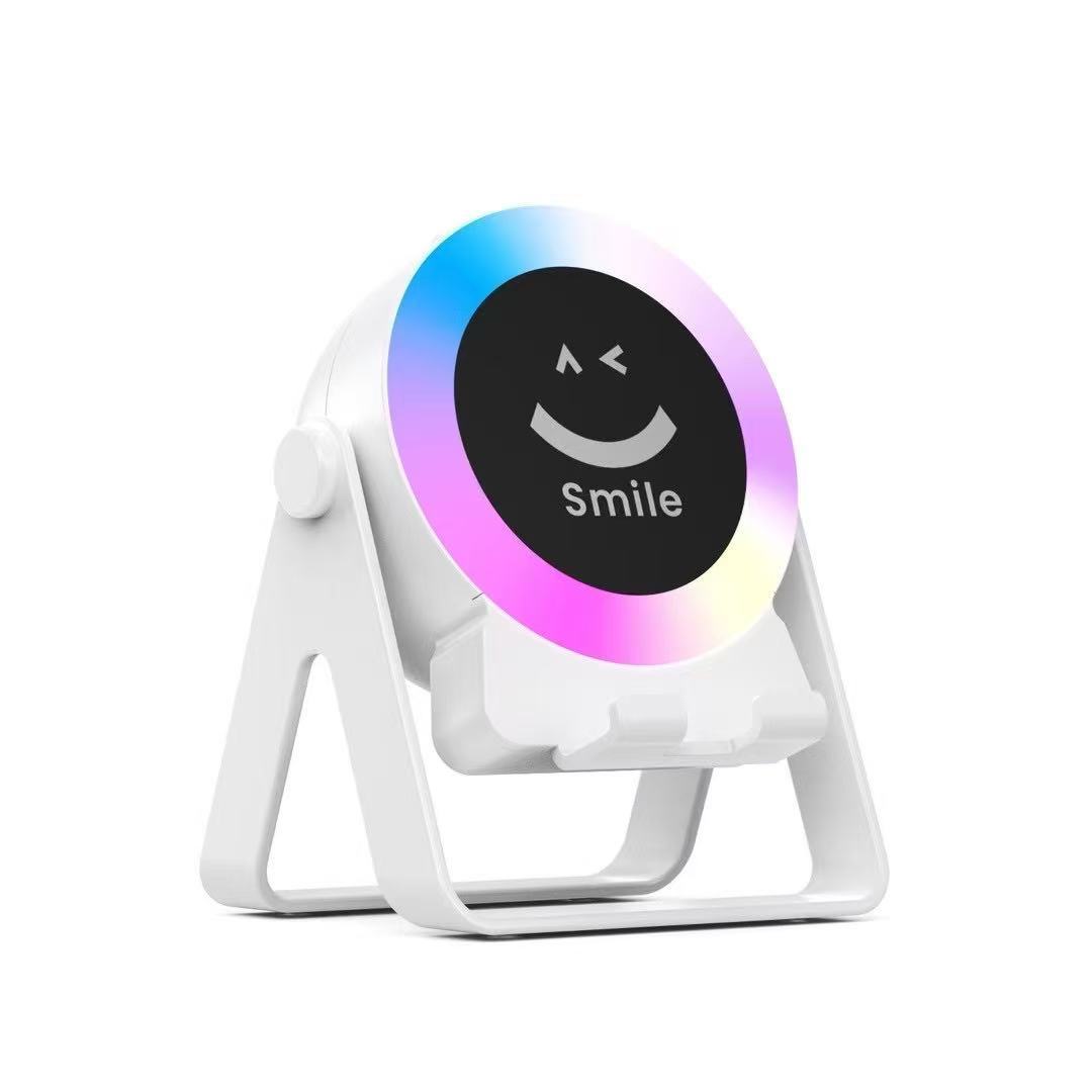 2025 New Colorful Light Induction Bluetooth Speaker Desktop Phone Stand Mini Speaker Subwoofer Mini Bluetooth Speaker