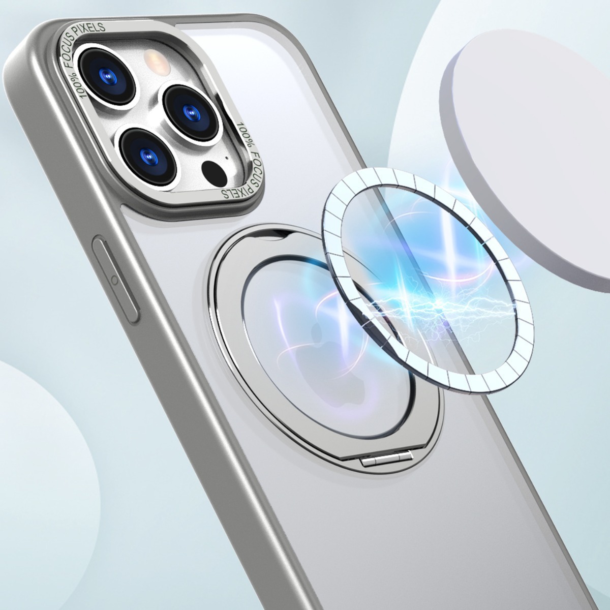 For Apple 17romax Phone Case Magnetic Rotating 360 Stand iPhone16/15/14/13 Protective Case