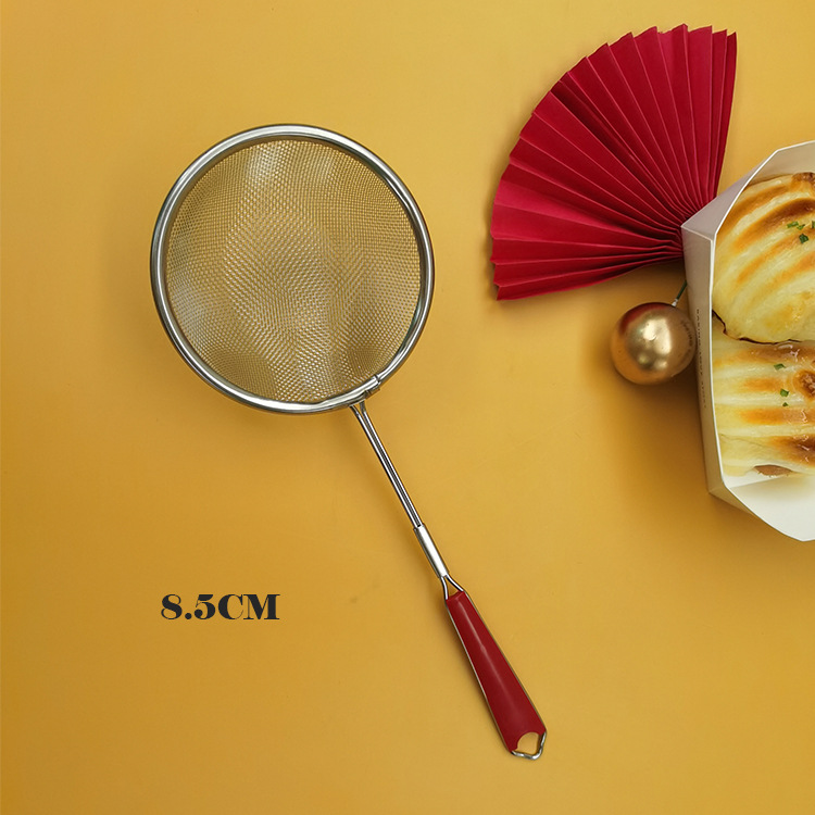 Stainless Steel Long Handle Mesh Skimmer Filter Spoon Slag Removal Oil Grid Mesh Skimmer Oil Strainer Kitchen Small Tool Noodle Strainer