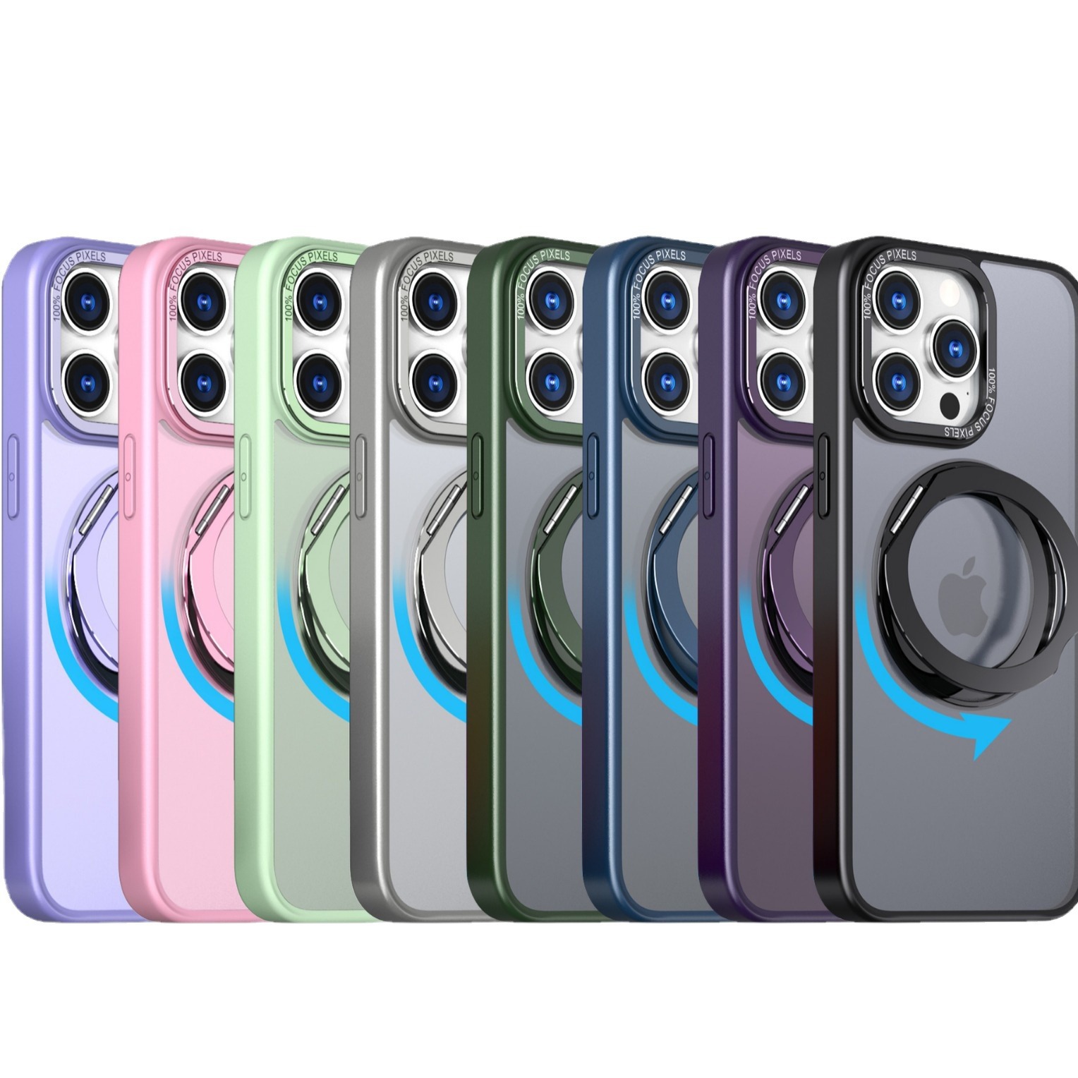 For Apple 17romax Phone Case Magnetic Rotating 360 Stand iPhone16/15/14/13 Protective Case
