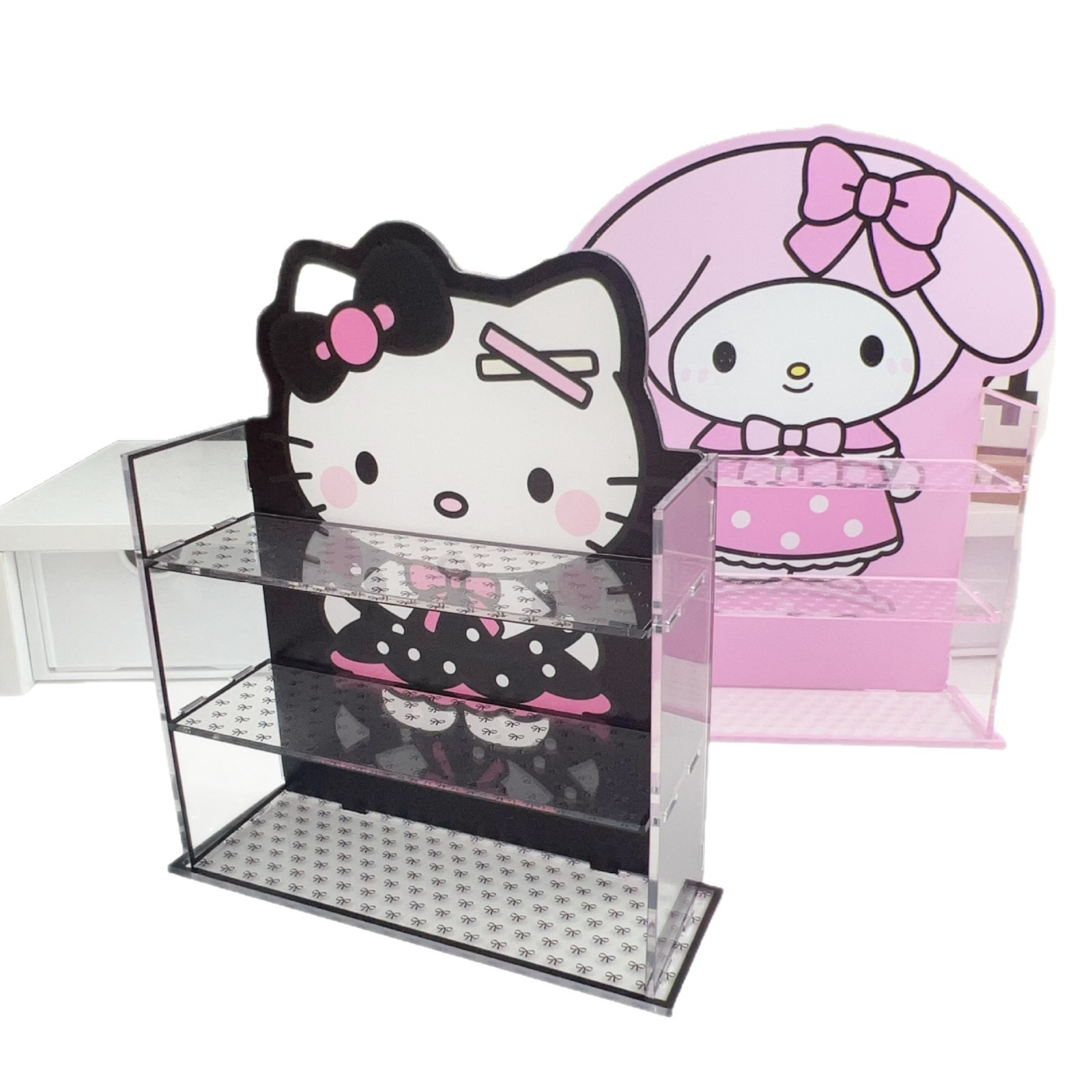 New Cartoon Storage Shelf Cute Figure Acrylic Three-layer Storage Rack Dorm Desktop Display Ornament